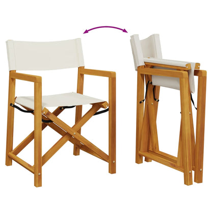 Tuinstoelen 4 st inklapbaar stof crèmewit