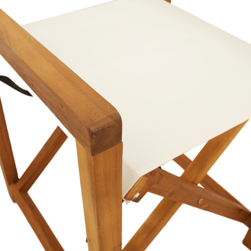 Tuinstoelen 4 st inklapbaar stof crèmewit