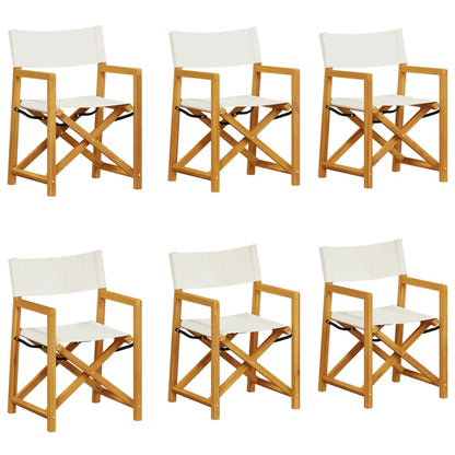 Tuinstoelen 6 st inklapbaar stof crèmewit