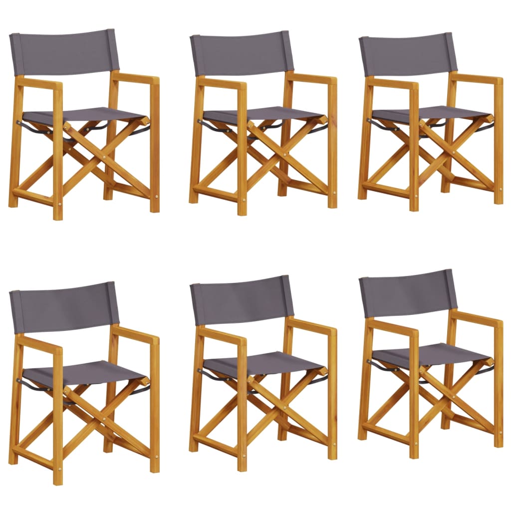 Tuinstoelen 6 st inklapbaar stof donkergrijs