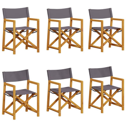Tuinstoelen 6 st inklapbaar stof donkergrijs