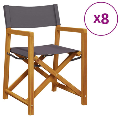 Tuinstoelen 8 st inklapbaar stof donkergrijs