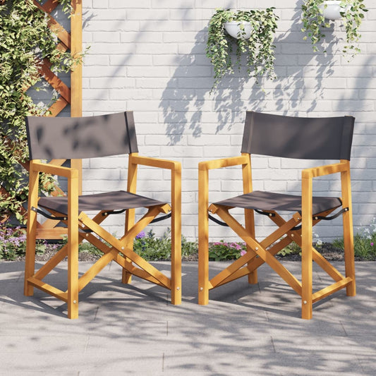Regisseursstoelen 2 st inklapbaar stof donkergrijs