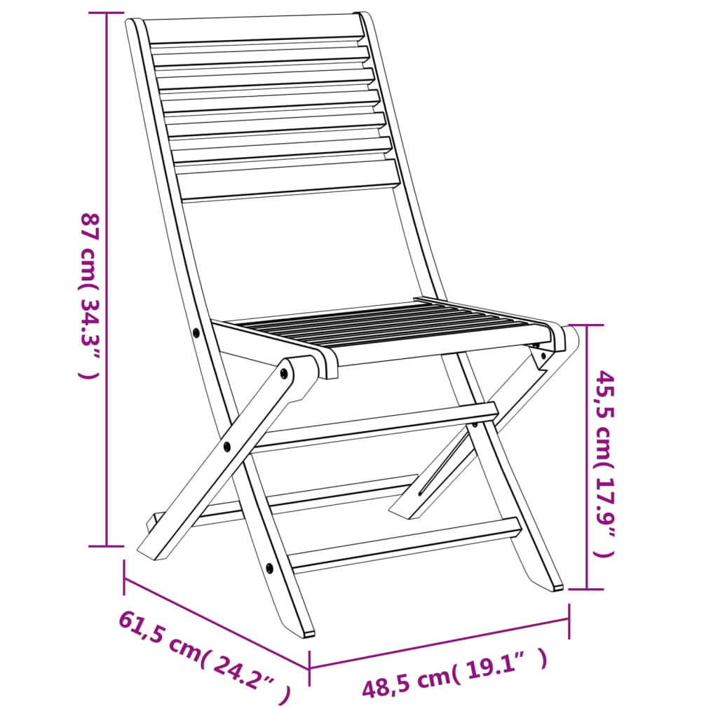 Tuinstoelen 8 st inklapbaar 48,5x61,5x87 cm massief acaciahout