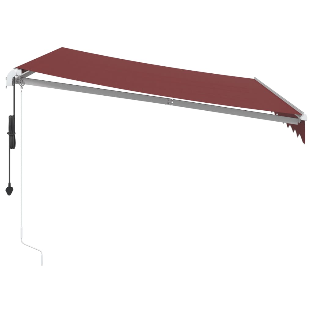 Luifel automatisch uittrekbaar met LED 300x250 cm bordeauxrood