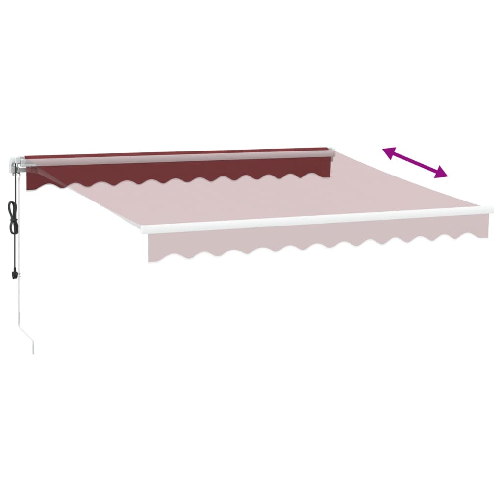 Luifel automatisch uittrekbaar met LED 300x250 cm bordeauxrood