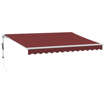 Luifel automatisch uittrekbaar met LED 350x250 cm bordeauxrood