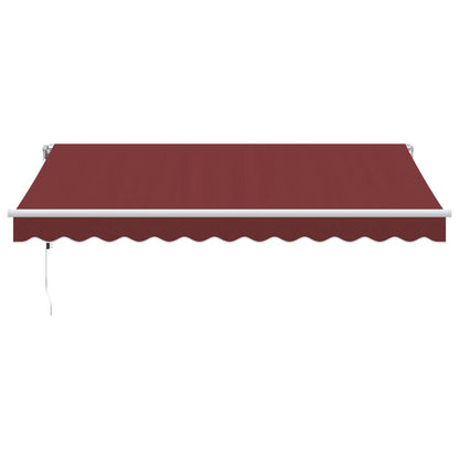 Luifel automatisch uittrekbaar met LED 350x250 cm bordeauxrood