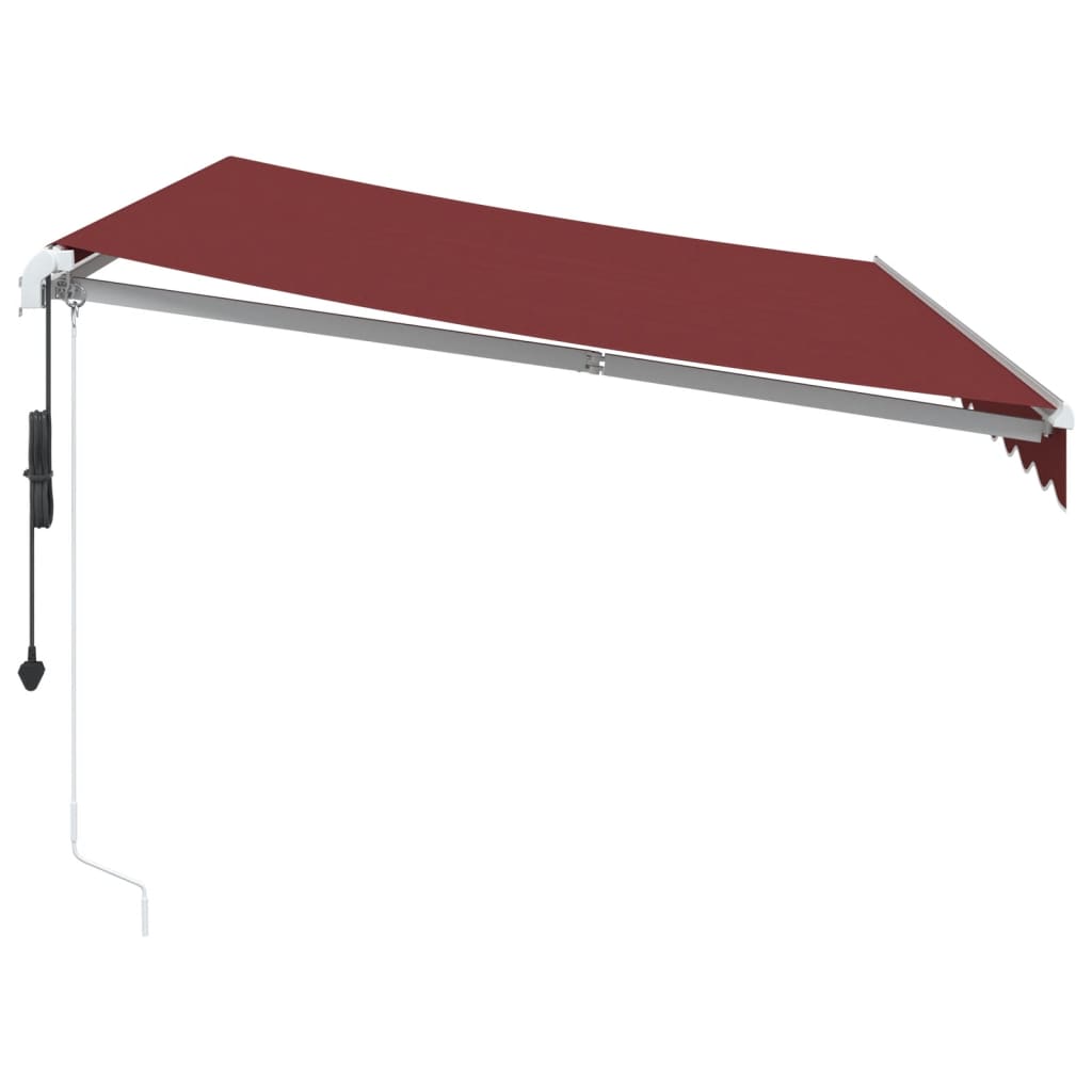Luifel automatisch uittrekbaar met LED 350x250 cm bordeauxrood