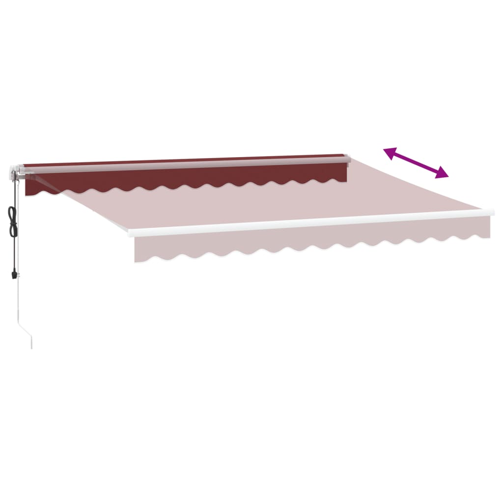 Luifel automatisch uittrekbaar met LED 350x250 cm bordeauxrood