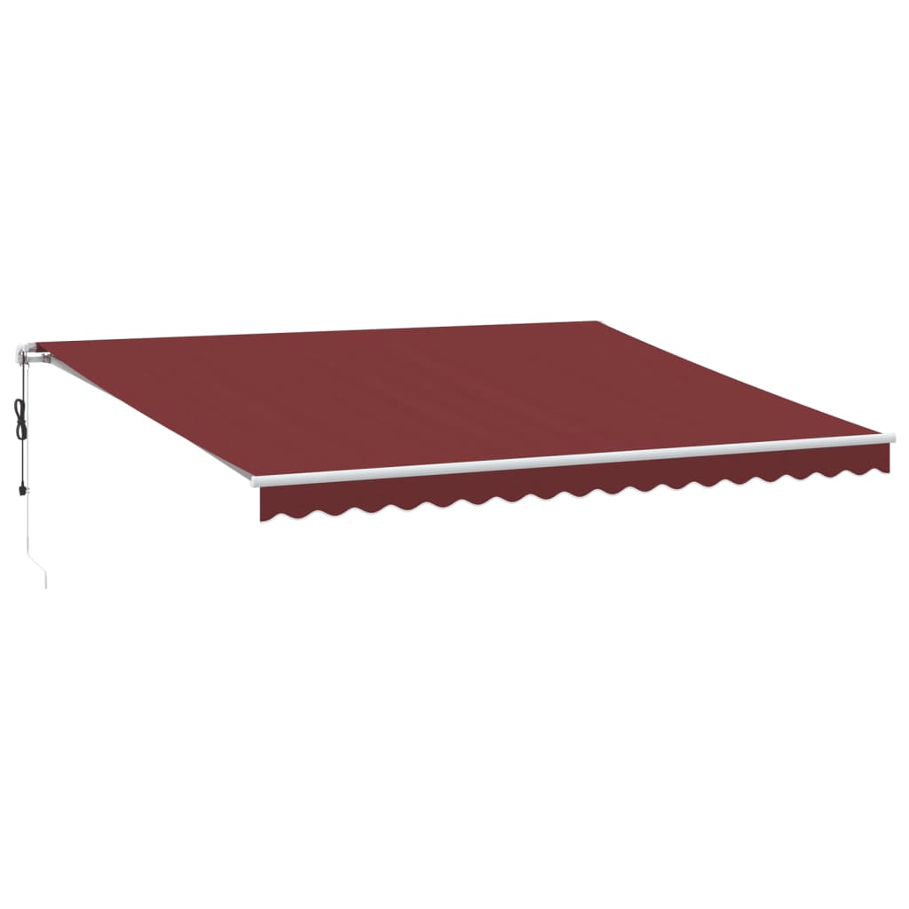 Luifel automatisch uittrekbaar met LED 450x300 cm bordeauxrood