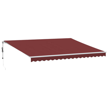 Luifel automatisch uittrekbaar met LED 450x300 cm bordeauxrood