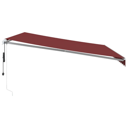 Luifel automatisch uittrekbaar met LED 450x300 cm bordeauxrood