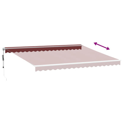 Luifel automatisch uittrekbaar met LED 450x300 cm bordeauxrood