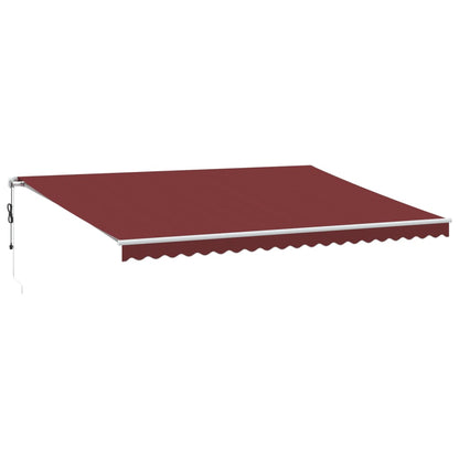 Luifel automatisch uittrekbaar met LED 500x300 cm bordeauxrood