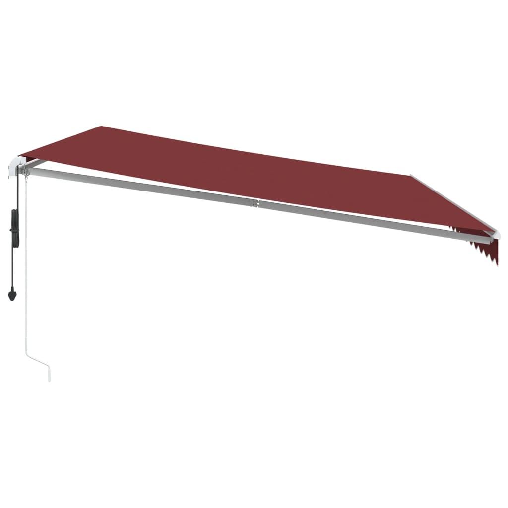 Luifel automatisch uittrekbaar met LED 500x300 cm bordeauxrood