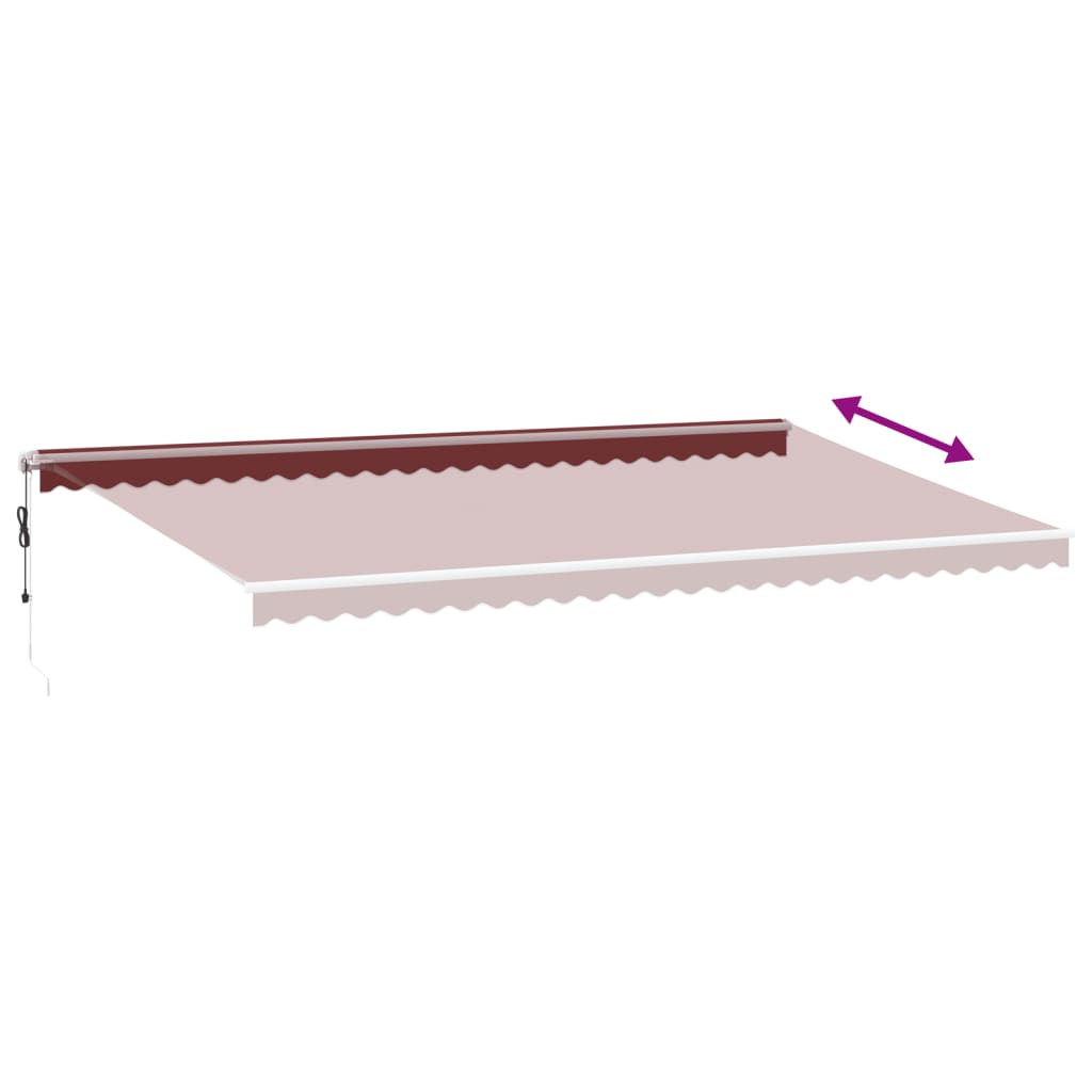 Luifel automatisch uittrekbaar met LED 600x300 cm bordeauxrood