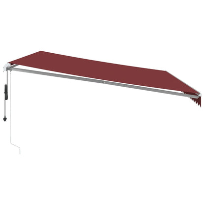 Luifel automatisch uittrekbaar met LED 500x350 cm bordeauxrood