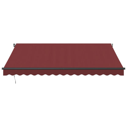 Luifel handmatig uittrekbaar met LED's 400x350 cm bordeauxrood