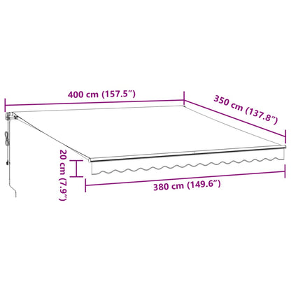 Luifel automatisch uittrekbaar 400x350 cm bordeauxrood