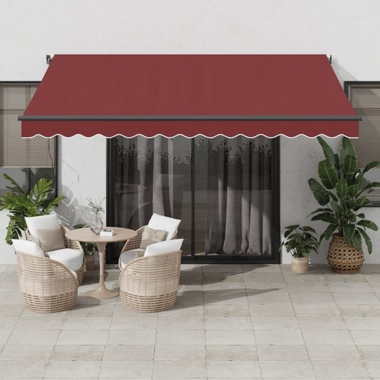 Luifel automatisch uittrekbaar 400x350 cm bordeauxrood