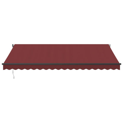 Luifel handmatig uittrekbaar met LED's 450x350 cm bordeauxrood