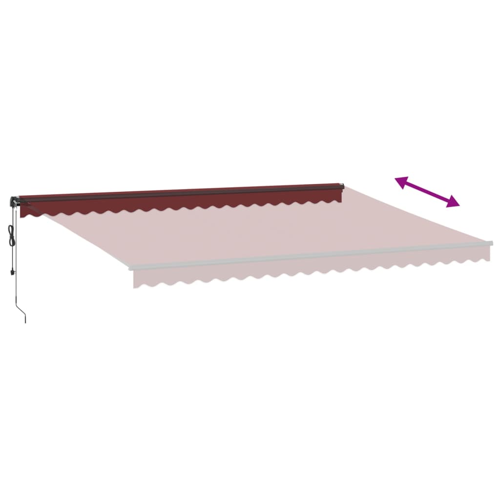 Luifel automatisch uittrekbaar 500x350 cm bordeauxrood