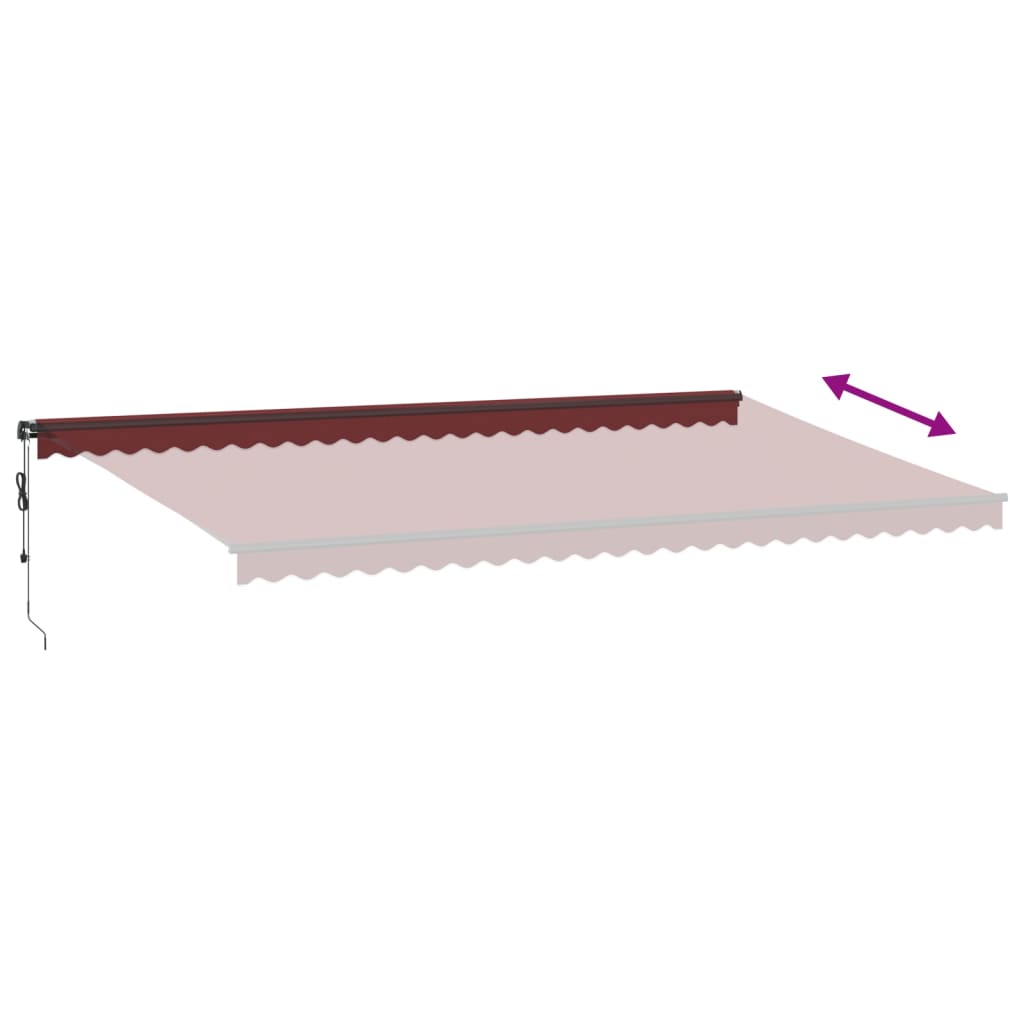 Luifel automatisch uittrekbaar 600x350 cm bordeauxrood