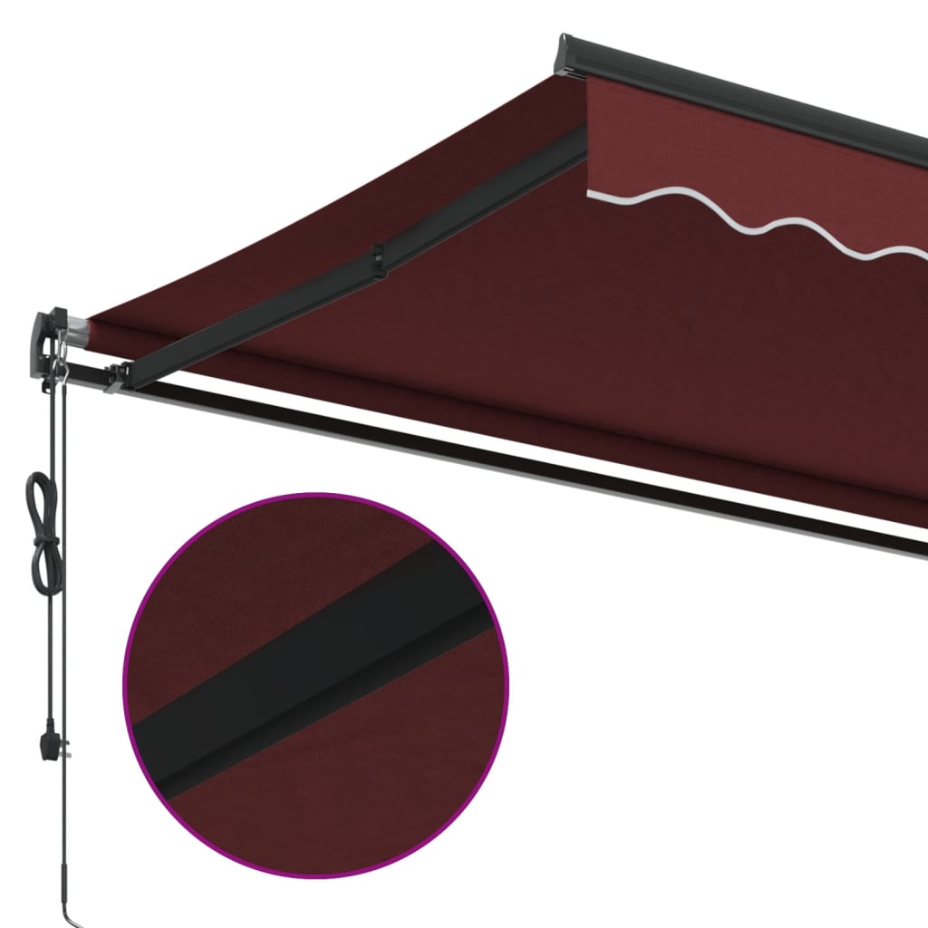 Luifel automatisch uittrekbaar 600x350 cm bordeauxrood