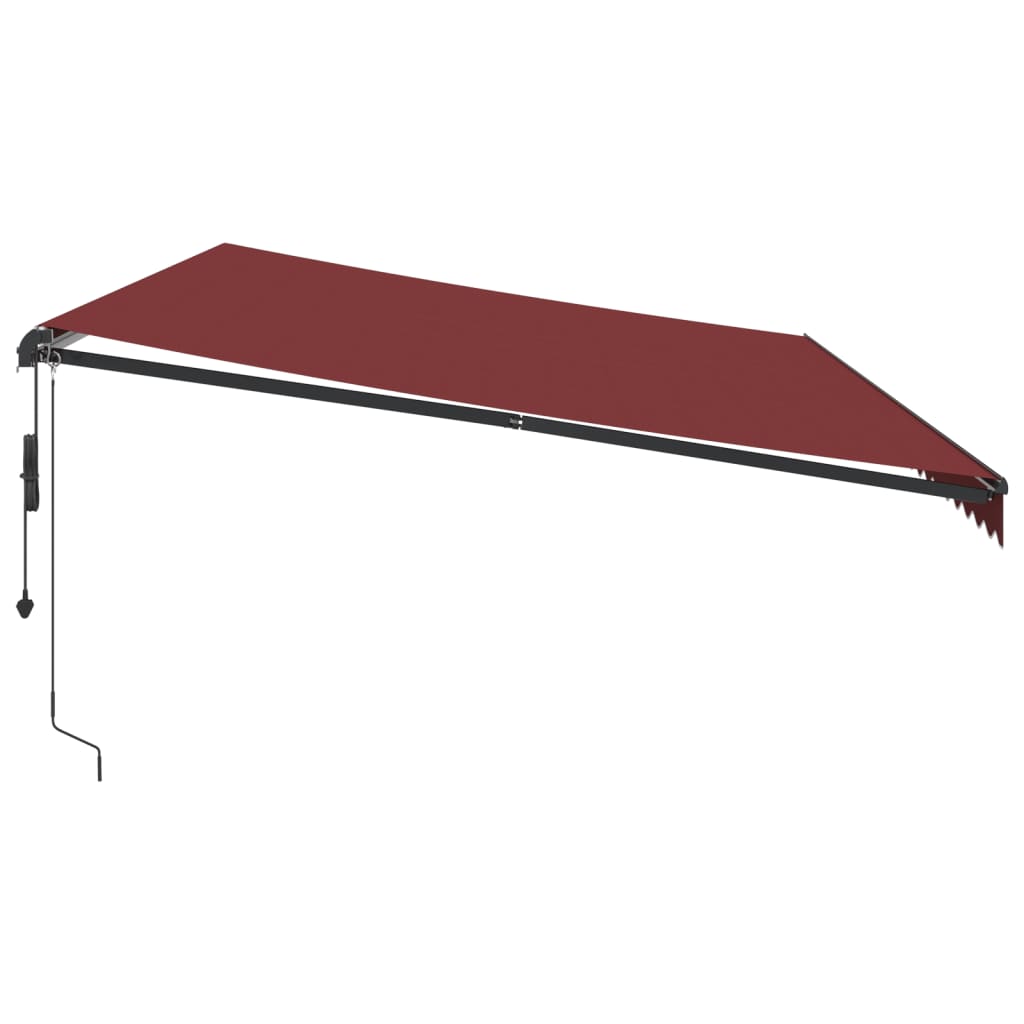 Luifel automatisch uittrekbaar met LED's 600x350 cm bordeaux