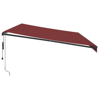 Luifel automatisch uittrekbaar met LED's 600x350 cm bordeaux