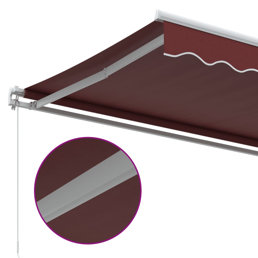 Luifel handmatig uittrekbaar 600x300 cm bordeauxrood
