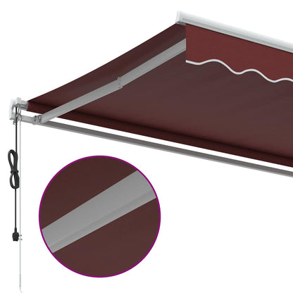 Luifel automatisch uittrekbaar 400x300 cm bordeauxrood