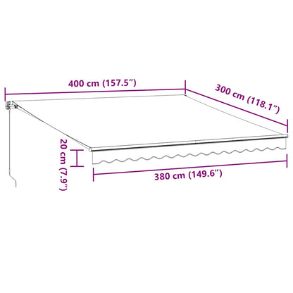 Luifel automatisch uittrekbaar 400x300 cm bordeauxrood