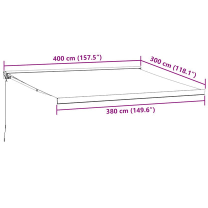 Luifel handmatig uittrekbaar 400x300 cm bordeauxrood
