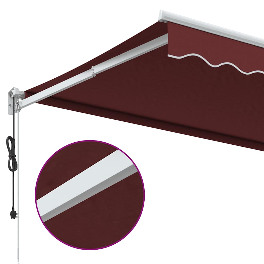 Luifel automatisch uittrekbaar 350x250 cm bordeauxrood