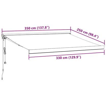 Luifel automatisch uittrekbaar 350x250 cm bordeauxrood