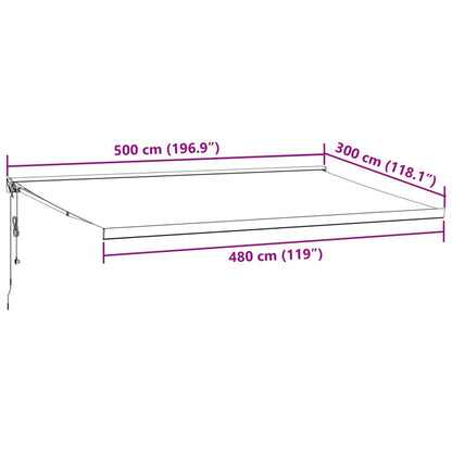 Luifel automatisch uittrekbaar 500x300 cm bordeauxrood