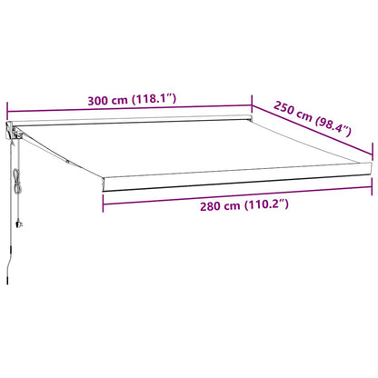 Luifel automatisch uittrekbaar 300x250 cm bordeauxrood
