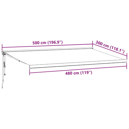 Luifel automatisch uittrekbaar 500x300 cm bordeauxrood