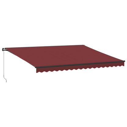 Luifel handmatig uittrekbaar met LED's 450x300 cm bordeauxrood