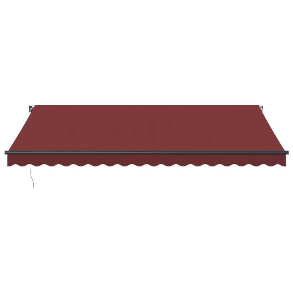 Luifel handmatig uittrekbaar met LED's 450x300 cm bordeauxrood