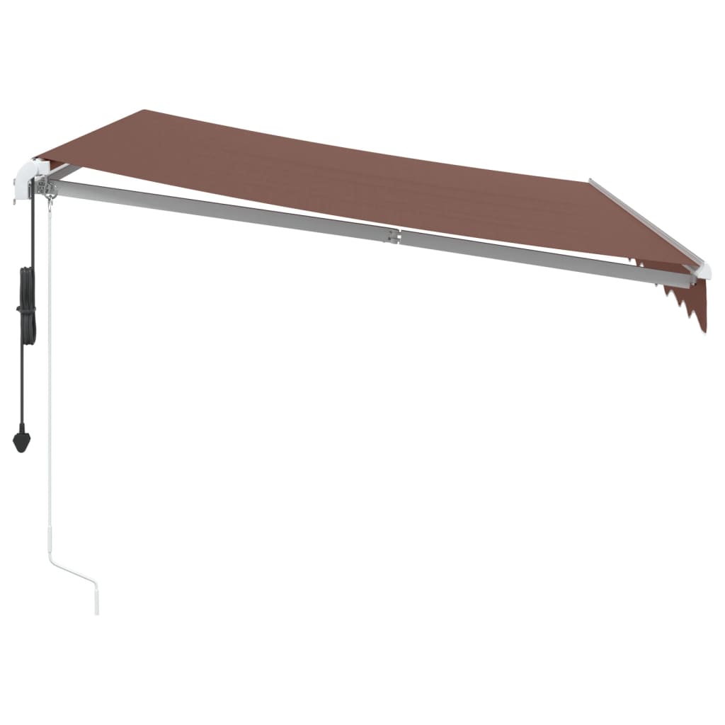 Luifel automatisch uittrekbaar met LED 300x250 cm bruin