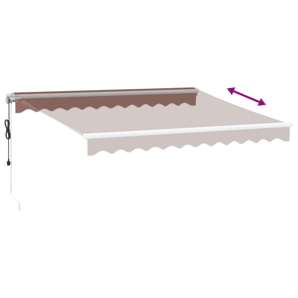 Luifel automatisch uittrekbaar met LED 300x250 cm bruin