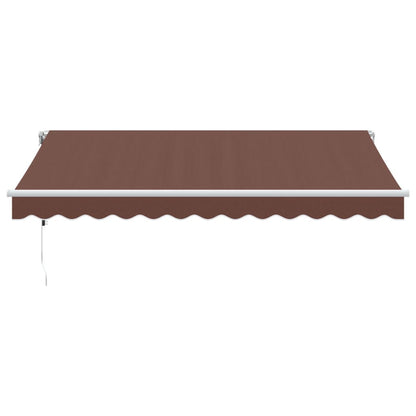 Luifel automatisch uittrekbaar met LED 350x250 cm bruin