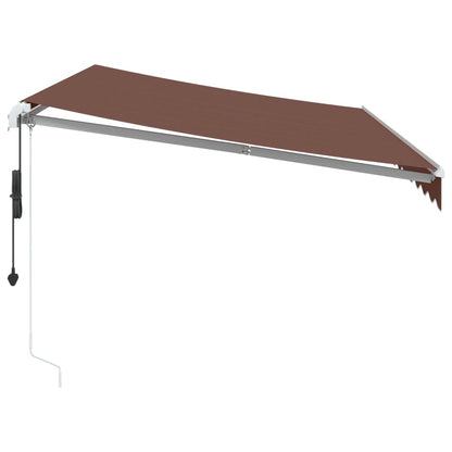 Luifel automatisch uittrekbaar met LED 350x250 cm bruin