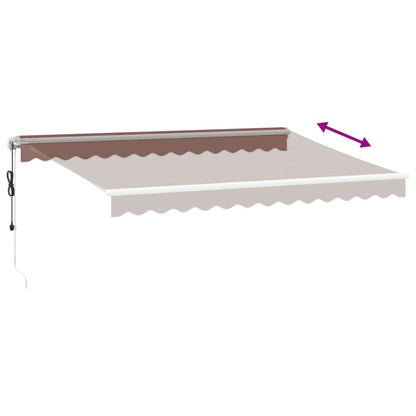 Luifel automatisch uittrekbaar met LED 350x250 cm bruin