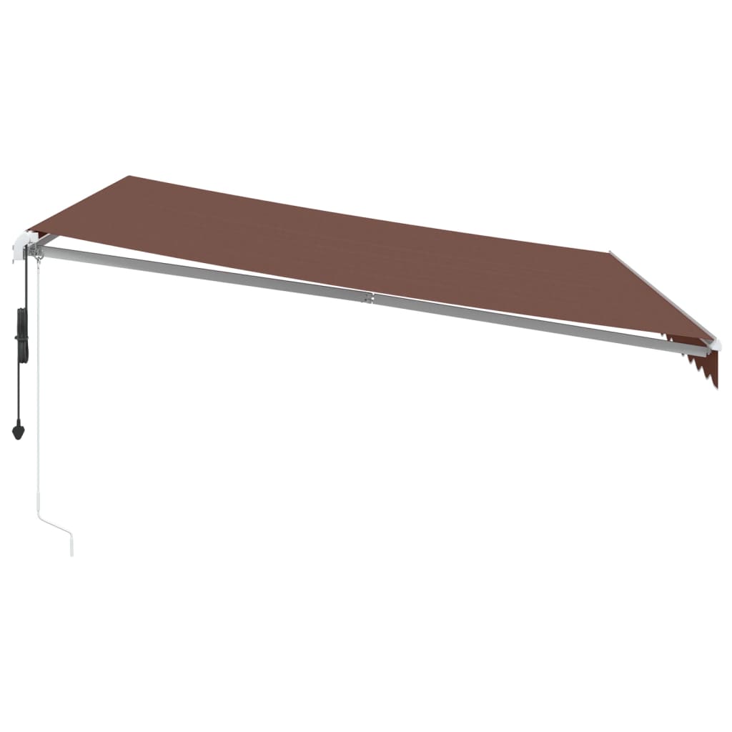 Luifel automatisch uittrekbaar met LED 400x300 cm bruin