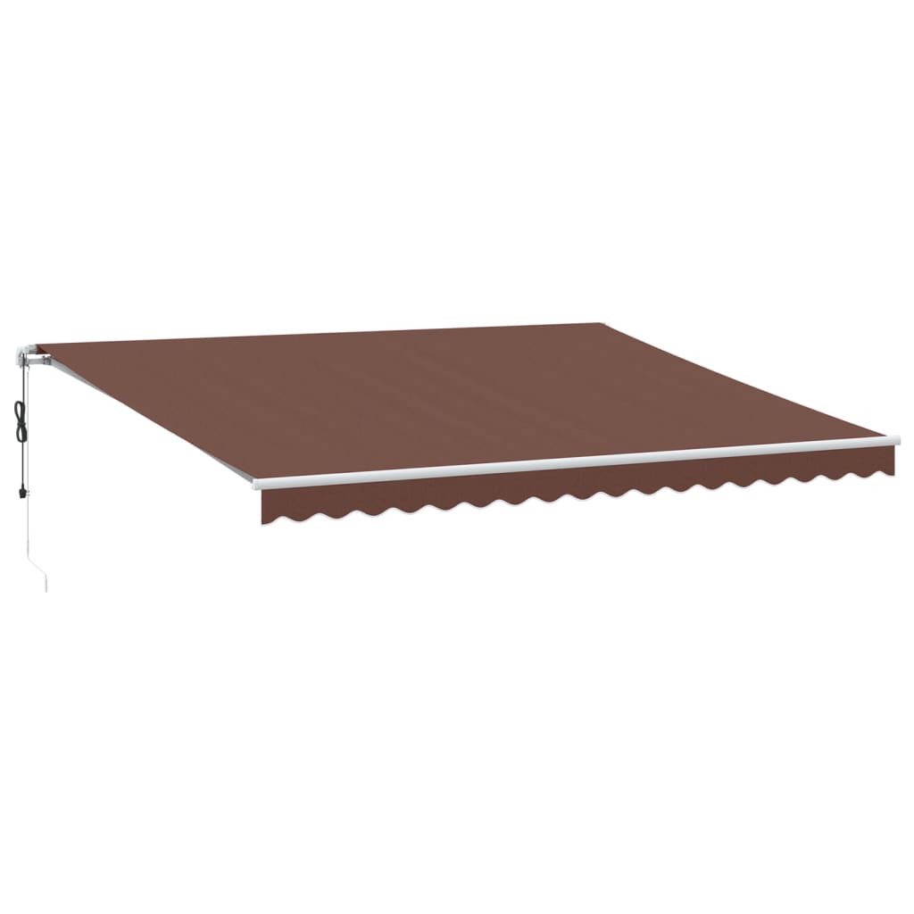 Luifel automatisch uittrekbaar met LED 450x300 cm bruin