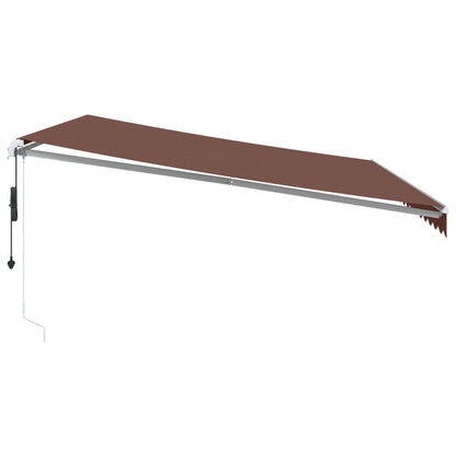 Luifel automatisch uittrekbaar met LED 450x300 cm bruin